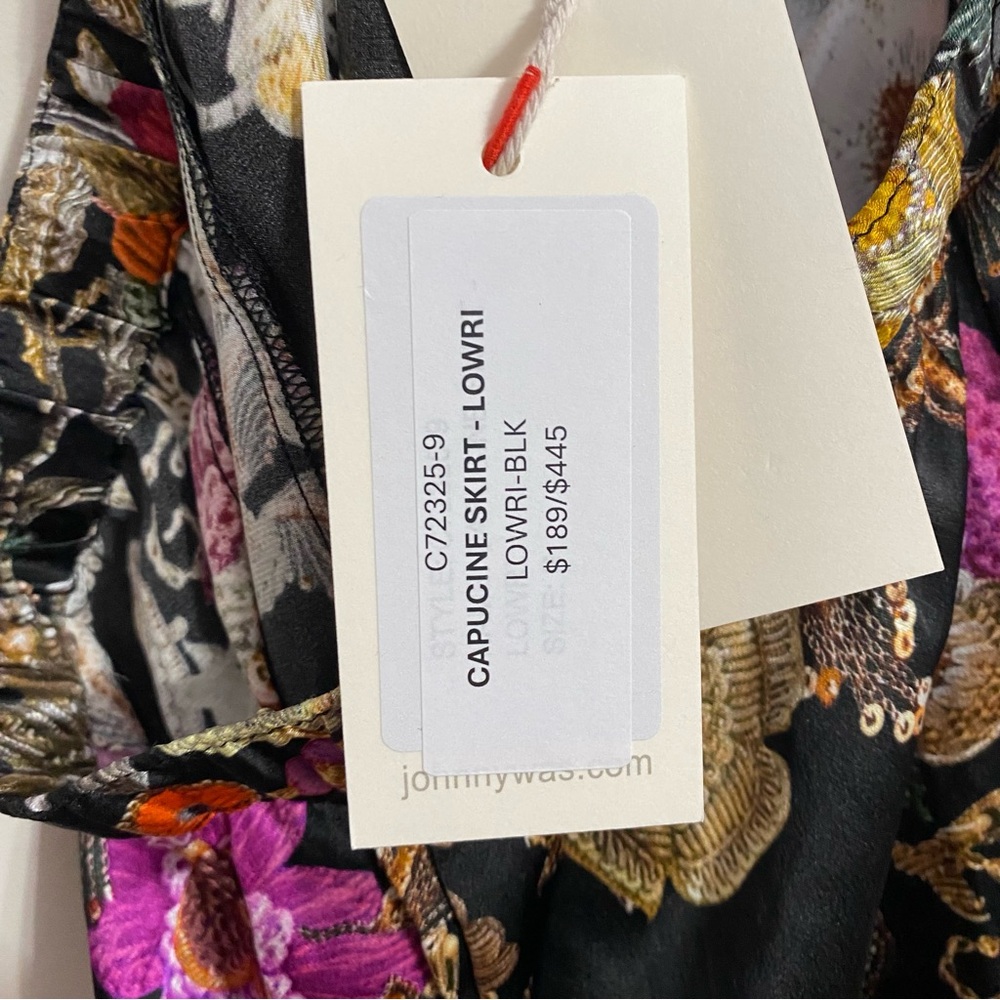 Nwt Johnny Was Capucine Lowri Black Floral Silk Maxi Skirt S — image 5 of 6